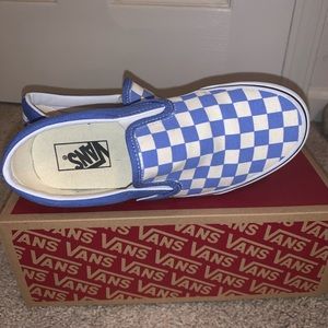 Light Blue checkered vans